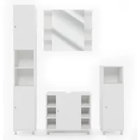 Vicco Badmöbel-Set Fynn, Weiß, 4 Teile, (4-er Set, 4-St., 4er Set)