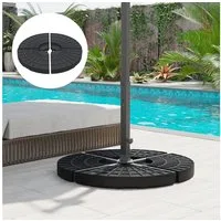 Outsunny Beschwerungsgewicht mit 52 kg Wasser oder 68 kg Sand befüllbar, Sonnenschirme mit Kreuzständer, (Sonnenschirmfuß, 1-tlg., Sonnenschirm), HDPE, Schwarz