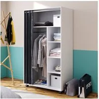 Vicco Kleiderschrank Doros, Weiß, 100 x 168 cm (1-St) mit Kleiderstange