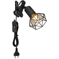 GLOBO LIGHTING Klemmleuchte, Leuchtmittel nicht inklusive, Bettleuchte klemmbar Klemmspot Industrial schwarz Leselampe mit