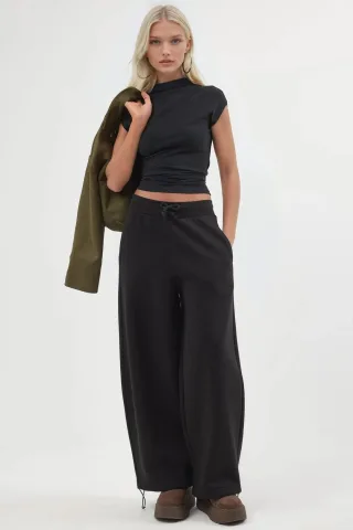 Damen Lange Fleece-Hosenträgerhosen