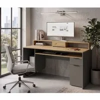 OTTO home Schreibtisch Peooria Computertisch mit Monitoraufsatz & Towerfach, viel Stauraum, Büroschreibtisch, Gamingtisch mit Schublade, modern, Breite 160 cm