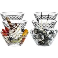LAV Schale Artemis Glasschalen - 330 ml (11 1/4 oz), Glas, (6er-Set, 6-tlg), ideal für Desserts, Snacks, Dips, Diamantschliff,spülmaschinengeeignet
