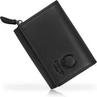 Corno d´Oro Geldbörse Damen Echt Leder klein Handmade Geldbeutel mit RFID Schutz, kompakter Geldbeutel für 5 Karten, Münzfach, Geschenkkarton