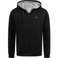 U.S. Polo Assn. Sweatjacke mit Kordelkapuze und gesticktem Brustlogo Leichte Hoodie-Jacke mit weicher Innenseite und geteilter Bauchtasche
