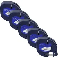vhbw Beschriftungsband passend für Dymo LetraTag LT-100H, LT-100T, QX50, XR, 200B, Hochwertige Patronen für Ihren Etikettendrucker, Kompatibel und