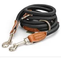 Leisegrün Hundeleine Hundeleine für kleine Hunde, nur 160g leicht, Hundeleine 2m - Schwarz, Nylon