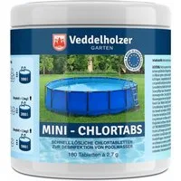 Veddelholzer Chlortabletten 180 Chlor Mini Tabs Pool Zubehör Whirlpool Wasserpflege Desinfektion, (für Pool, Aufstellpool, Planschbecken, Gartenpool, Kinderpools & Whirlpool, Poolreinigung & Desinfektion), 488g