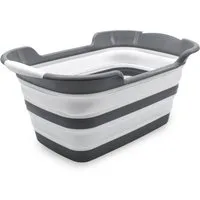 Spetebo Wäschekorb Silikon Wanne faltbar weiß 60 x 40 cm - 27 Liter