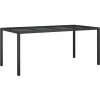 vidaXL Gartentisch Gartentisch Schwarz Poly-Rattan (1-St)