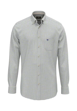 FYNCH-HATTON - Poplin Check, B.D., 1/1 avocado - Gr. - L