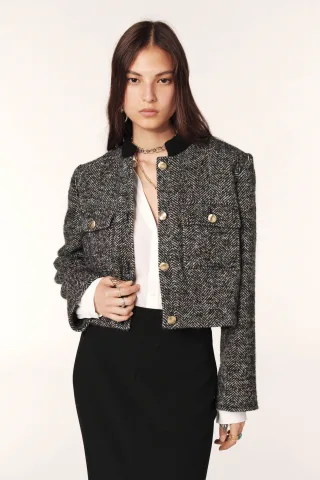ba&sh - Strukturierte Jacke - Talya grau - Gr. - 2
