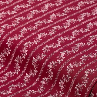 Baumwoll-Trachtenstoff "Blumenranke", rot