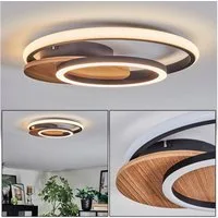 hofstein Deckenleuchte Deckenlampe aus Metall/Kunststoff in Holzoptik/Schwarz/Weiß, ohne Leuchtmittel, 3000 Kelvin, 24 Watt, 3320 Lumen, 3000 Kelvin