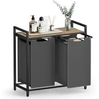 VASAGLE Wäschekorb, 2 Wäschesäcke aus Oxford-Gewebe, abnehmbar, 2 x 46 L