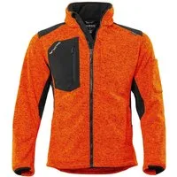 Qualitex Workwear Arbeitsjacke wärmende (melange) Strickfleece-Übergangsjacke - Softshell & Cordura