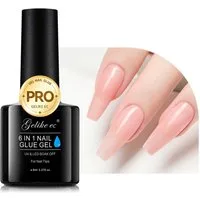 Gelike ec Nagelpflege-Set Nagelkleber Für Kunstnägel 6 in 1Clear Extra Stark, Klar / Transparent für ein natürliches Finish, Extra starker UV-Nagelkleber für Kunst- & Press-On-Nägel