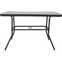 VCM Gartentisch Glas Gartentisch Esstisch Balkontisch 110x55, VCM Gartentisch 70x110x55 cm Stahl, Metall, Glas