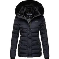 Navahoo Steppjacke Milianaa Edle Winterjacke mit weicher Kunstfell-Kapuze