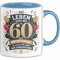 Trendation Tasse 60. Geburtstag Tasse Geschenkidee Das Leben Beginnt Mit 60