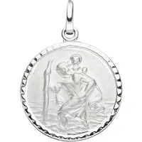 JOBO Runder Anhänger Schutzpatron Christophorus, rund 925 Silber