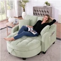 STILVORA Schlafsofa mit Aufbewahrungs-Hocker,Modulares Sofa Relaxsofa aus Chenille