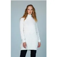 Passioni Longpullover Langer Pullover mit Zopfmuster, Tunika