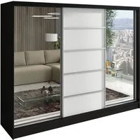 A&J MöbelLand GmbH Schiebetürenschrank TOP, 3-türig Schrank 200 cm mit Schubladen und Spiegel (TOP ANGEBOT! Geräumiger Schrank mit einer Breite von 200 cm und Spiegel, ideal zur Aufbewahrung von Kleidung und Accessoires. 3 Schubladen und viel Staurau