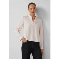 s.Oliver Langarmbluse Bluse Modal-Bluse mit Tunika-Ausschnitt