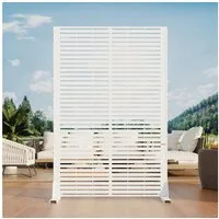GarveeMore Paravent 120x180cm aus Stahl,Sichtschutz mit Lamellen,Garten-Dekotrennwand (2 St), inkl. Haken & Bodenanker, für Terrasse, Balkon & Garten