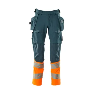 MASCOT Herren Hose mit Hängetaschen ACCELERATE SAFE Dunkelpetroleum / Hi-vis Orange 49 - 19131-711-4414-76C49