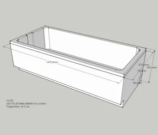 Neuesbad Wannenträger für Bette Form Low-Line 150x70 (2s) SW12458