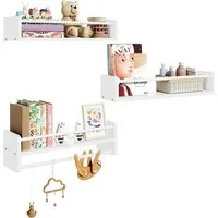 Woltu Kinderregal, 3-tlg., Bücherregal Wand, Montessori Regal, aus Massivholz