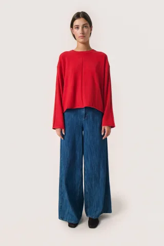Strickpullover Baggy fit red
