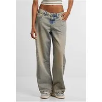 URBAN CLASSICS Bequeme Jeans Ladies Low Waist Baggy Fit Denim