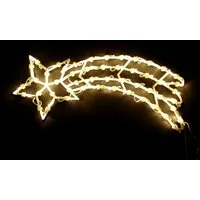 DEGAMO Beleuchtetes Fensterbild STERNSCHNUPPE, 21x51cm, 50 LED weiss, Netzbetrieb 230V