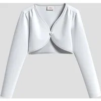 s.Oliver Langarmshirt T-Shirt Bolero mit Blumenknopf
