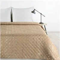 Design91 Tagesdecke Microfaser Decke Steppdecke Überwurf Gesteppte Karomuster, mit silbernem, dekorativem Muster