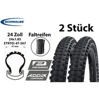 Schwalbe Fahrradreifen 2 Stück 24 Zoll Schwalbe LITTLE JOE 24x1.85 WOOM 47-507 faltbar ADDIX, (2-tlg)