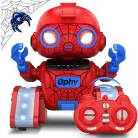 POPOLIC RC-Roboter Roboter Kinder Spielzeug Spider, wiederaufladbar und projizierbar (RC-Roboter mit LED-Augen und Musik, RC-Spielzeug Monster mit Gestensensor), 3 4 5 6 7 8 Jungenund Mädchen Rot