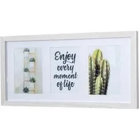 Levandeo® Bilderrahmen, Bilderrahmen für 3 Fotos 13x18cm Eiche Weiß Holz Portrait Collage