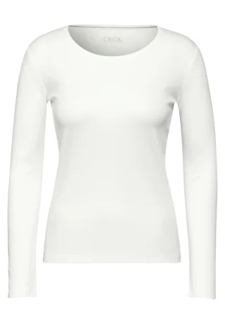 Cecil - Shirt mit Rundhals weiß - Gr. - L