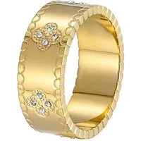 ROUGEMONT Fingerring Trendiger Damen Ring Clover-Glücksbringer Design Gold