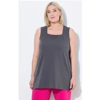 Ulla Popken Longshirt Longtop Classic Fit Carré-Ausschnitt ärmellos