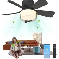VIVIHEYDAY Deckenventilator LED Deckenleuchte mit Ventilator, Deckenventilator mit Licht, inkl Fernbedienung, warmweiß - kaltweiß, 4 Geschwindigkeiten Timer