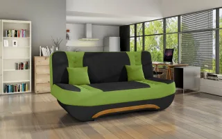 Klick-klack-Sofa Schlafsofa KANDY in Stoff Alova Schwarz-Grün