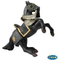 papo Spielfigur Papo 39276 Schwarzes Pferd mit Rüstung