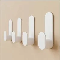 DEKAZIA Deckenhaken selbstklebend, Handtuchhaken, Klebehaken ohne Bohren mit Klebepads, Flur, Schlafzimmer, Bad, Garderobe, Wohnzimmer, Toilette, Küche, WC, Badezimmer, Esszimmer, (4er Set, 4 Stück), ohne Bohren, rostfei, zum Kleben, mattes Finish, 2