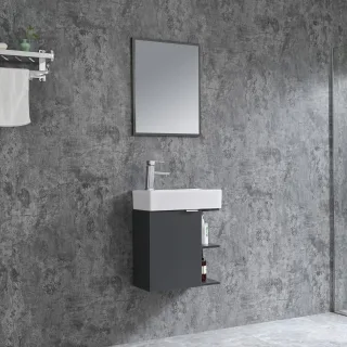 Neuesbad Serie 80 Gäste-Waschtischset B:50, H:60, T:24cm, grau NBHT50101