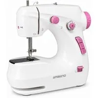 Ambiano Nähmaschine Mini-Nähmaschine für unterwegs, 2 Programme, tragbar, Batterie- & Netzbetrieb, mit Fußpedal & Zubehör